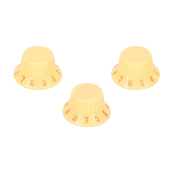 3 st gräddvita plastgitarr bas volym tonkontroll rattset 25 mm diameter 13,2 mm höjd för elgitarr och bas