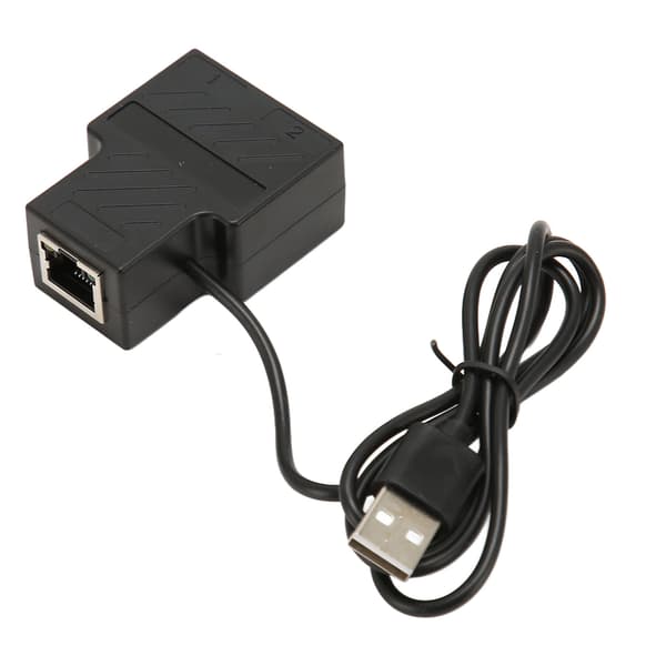 RJ45 Ethernet Splitter 1 til 2, 100Mbps LAN Adapter Hub med USB-strømkabel