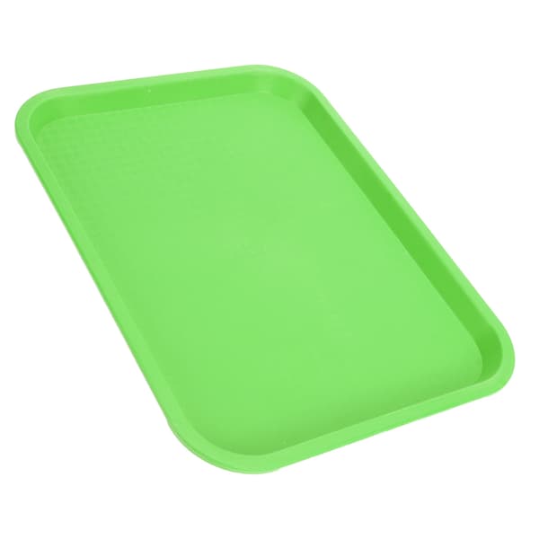 Snabbmatbricka PP Rektangulär Tjock Halkfri Multifunktionell Serveringsbricka för Restaurang Matsal Grön