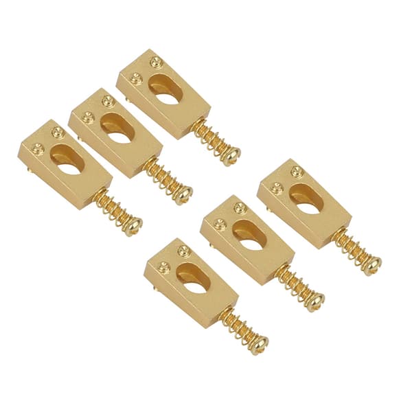 6-pack mässing gitarrstall strängsadlar reservdelar för elgitarr guld 20x10.5x6.5/4.8mm