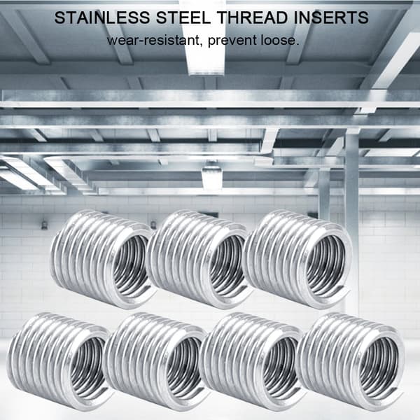 100 stk. M4 rustfrit stål SS304 spiralformede trådindsatser (M4*0.7*2 D)