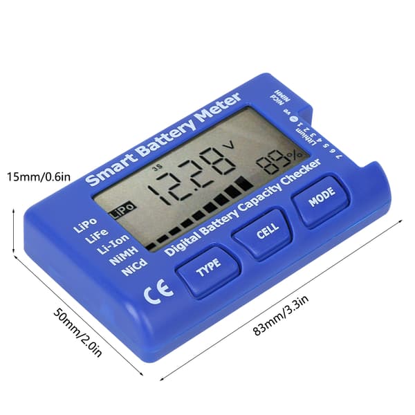 5-i-1 Intelligent Digital Batterimåler Batterikapacitetstester med LCD-display