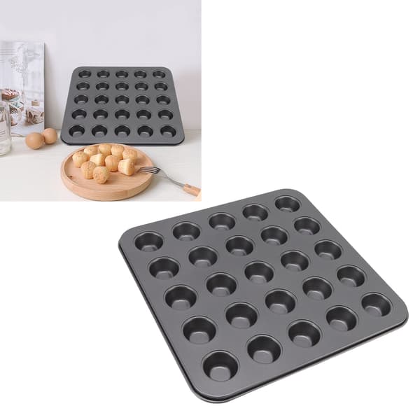 Nonstick Mini Cupcake Muffinforme Kulstofstål Køkkenbageforme til bagning af kager brød 25 gitre