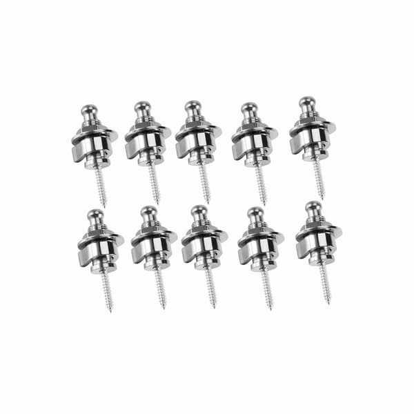 10 x Gitarr Metall Bas Remlås Antisladd Straplocks Tillbehör För Elgitarr (silver)