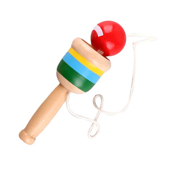 Mini träfångstboll koppfångstboll leksaker för traditionella spel tävlingsprogram dagismaterial röd