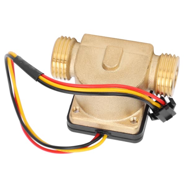 1/2\" Messing Vandstrømssensor Måler, Hall-effekt Flowmåler DC 3-24V til Varmelegeme & Kaffemaskine