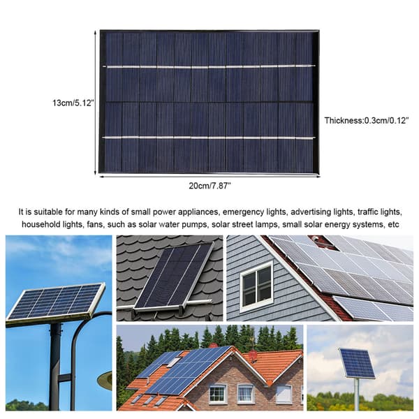 4.2W 12V Mini Bärbar Polysilikon Solpanel DIY Strömmodul Batteriladdare