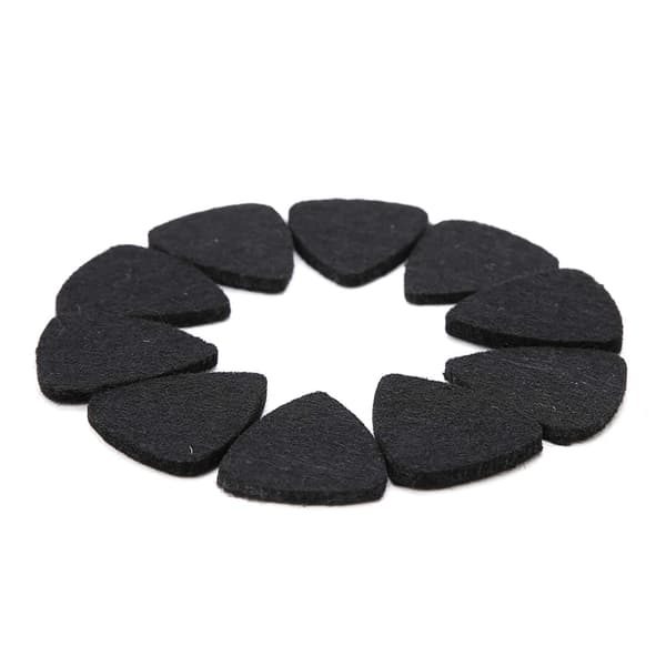 10 st Premium Ullfilt Plektrum 3mm för Gitarr Ukulele Svart