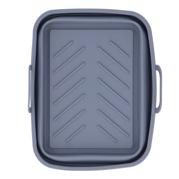 Grå silikone airfryer-indsats rektangulær bageplade til ovn tilbehør, non-stick køkkenerstatning