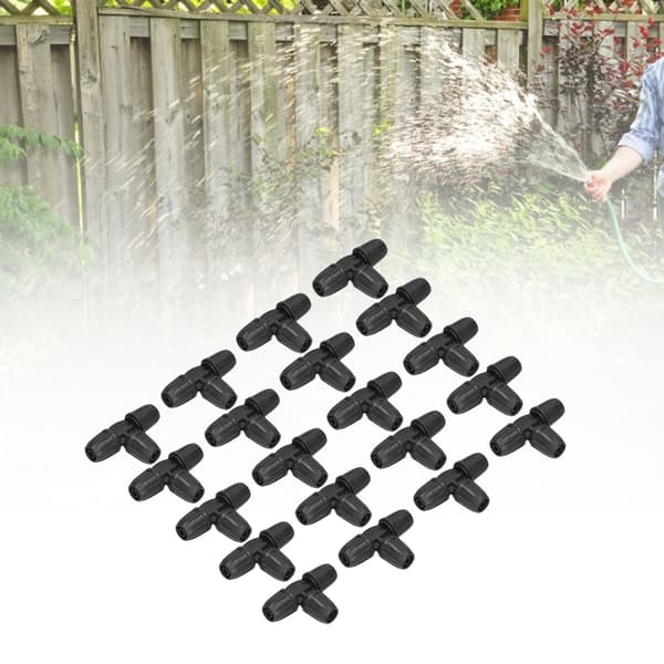 20-pack rak T-koppling utomhusbevattning justerbart dimmunstycke för 811 rör