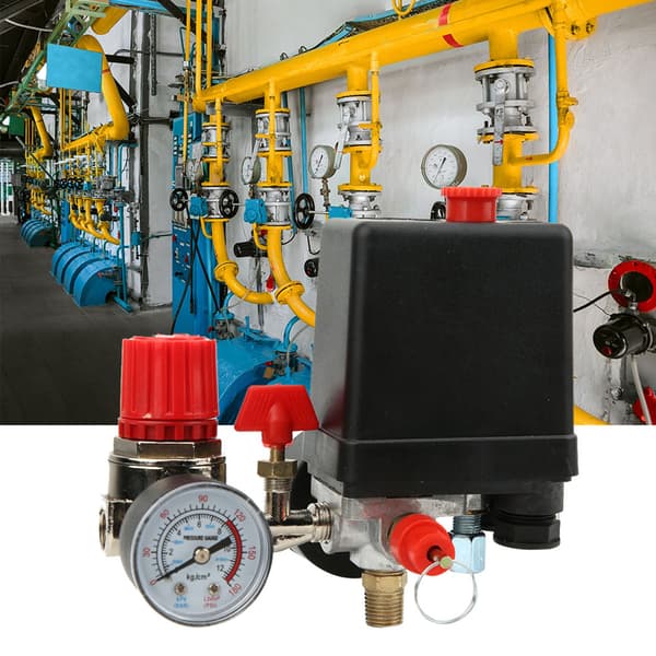 Trykventilafbryder 4-hullers manifoldaflastningsregulator målere luftkompressortilbehør