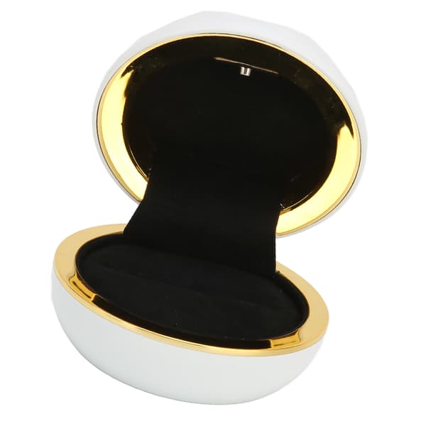 Ringask med LED-ljus Utsökt Elegant Smyckesdisplay Presentask för Bröllopsförslag Förlovning Vit