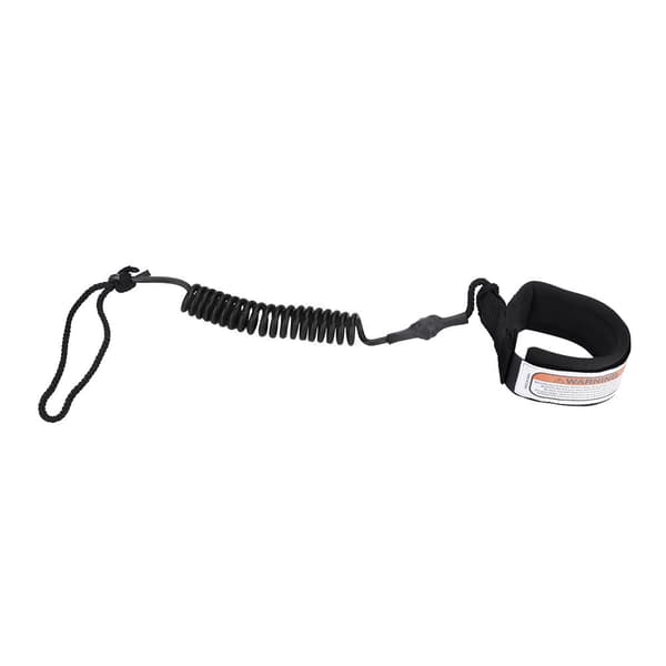 Stand Up Paddleboard Coiled Ankel Leash 5mm Sort Surf Sikkerhedsreb til Kajak Paddle Boarding