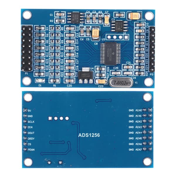 Datainsamlingsmodul ABS Högprecision ADC 8 kanaler 24 bitars elektronisk komponent ADS1256