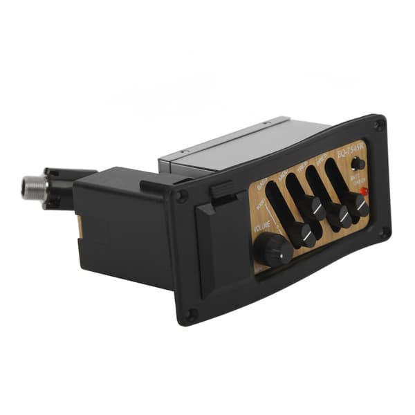 Akustisk Guitar Piezo Pick-Up Pre-Amp 4-Bånds EQ Equalizer System Trækornsfarve 7545R