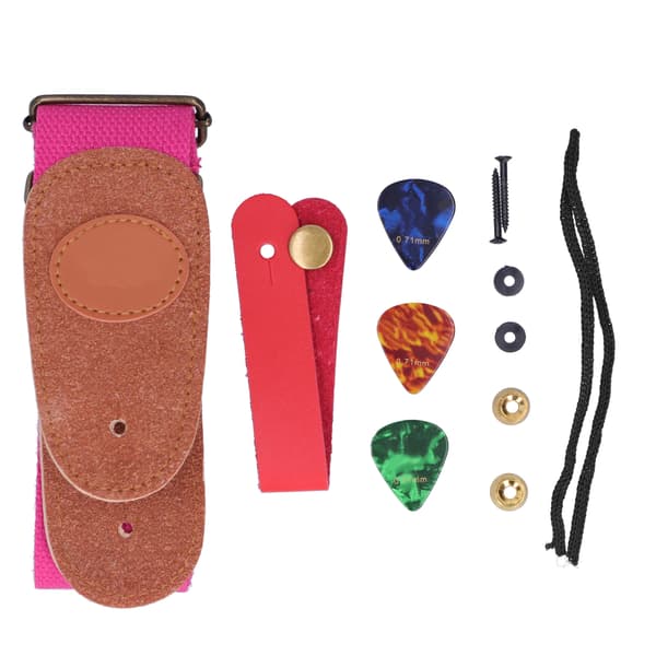 Gitarrrem Halsrem Celluloid Plektrum med installationsdelar Stränginstrumenttillbehör Rosa