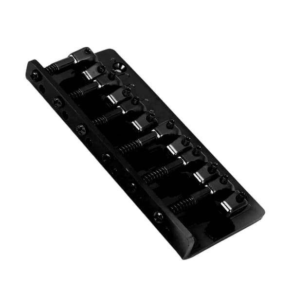Sort zinklegering fast basguitarbro til 6-strenget elbas, reservedel til guitarøvelse, sort hardware