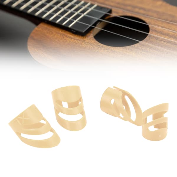 4 st beige gitarrfingerplektrum fingerskydd instrumentsats för basbanjo