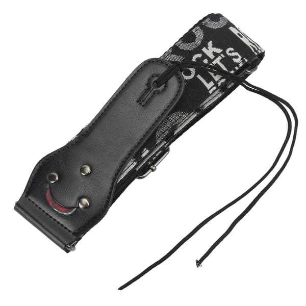 Black Rock Gitarrrem i Bomull Linne 103-158x5cm för Gitarr Bas Elgitarr Helt Fixerad Lättvikt Ergo Enkel Passform +2 Plektrum