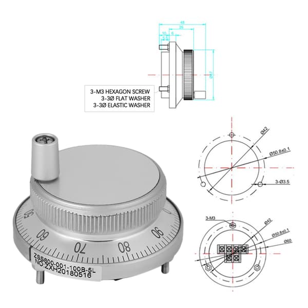 5V 60MM håndhjulspulsencoder fræser manuel kontrol til CNC-system (hvid)