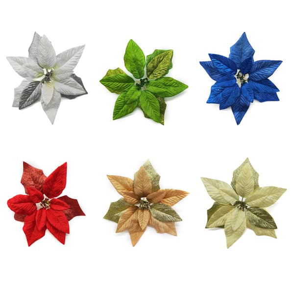 Juleblommor Julgransdekorationer Tygsimuleringsblommor