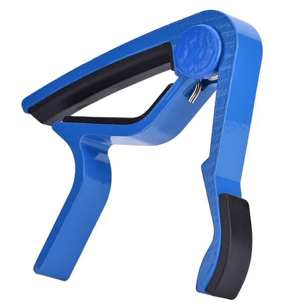 Quick-Release Tuning Capo & Clip Tuner til Akustisk Guitar, Blå, Bærbart Håndsæt