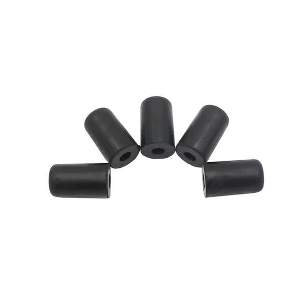 5 stk. sorte gummi spidshætter til cello 2,5*1,5*0,6 cm