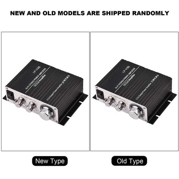 Mini 2-kanals bilstereo forstærker HiFi digital lydprocessor sort