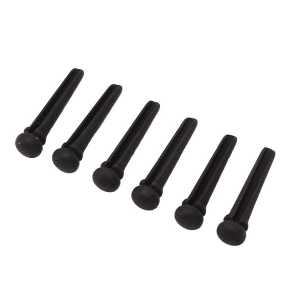 6 st gitarrstallstift Ebenholts Delikat Enkel Lång Livslängd Standard Gitarrstift Set Svart