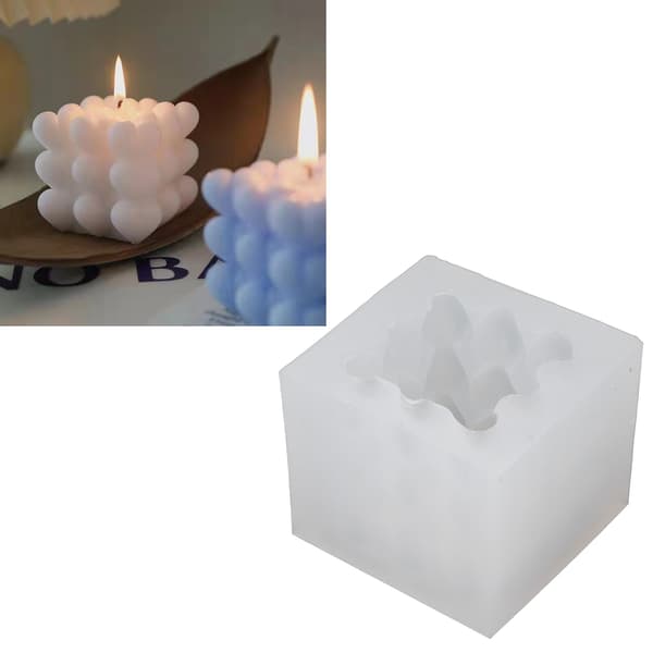 3D Hjerte Terning Aromaterapi Lys Silikoneform Fødevaregodkendte Lysforme til Bryllupper Jubilæer