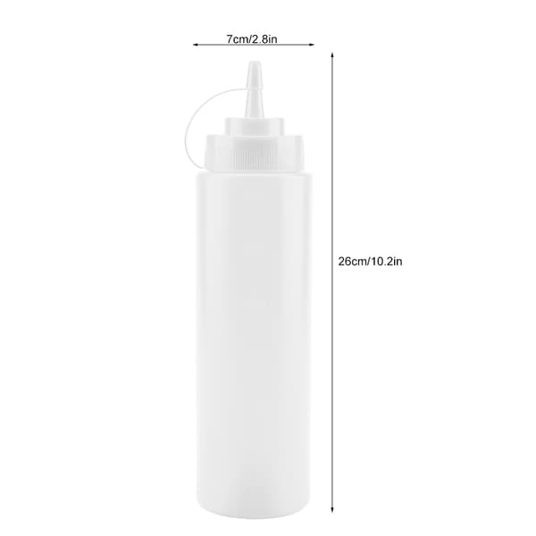 720 ml 10 stk. / sæt plastikkrydderidispenser til sauce, olie, fløde, eddike (hvid)