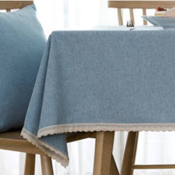 Enfärgad minimalistisk rektangulär duk Spillfri Fläcksäker för Hem och Utomhuscamping