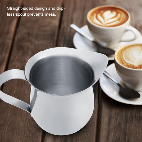 Mælkeskummerkande i rustfrit stål til kaffe, fløde, espresso (60 ml)