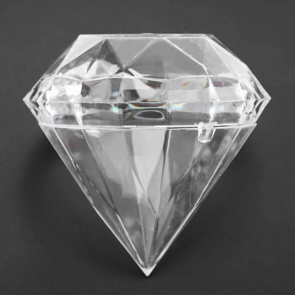 12 st Bröllopsfest Hem Diamantformade Transparenta Plast Lyckogodisaskar