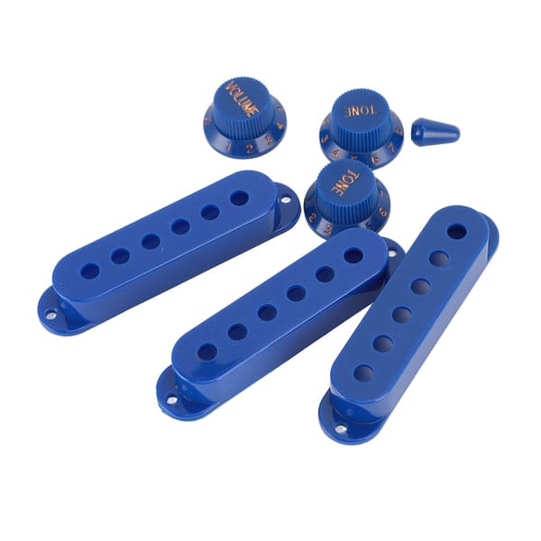 3x ABS Single Coil Pickup Covers + 3 Volume/Tone Knobs + 1 Switch Tip til Elguitar SSS Kit