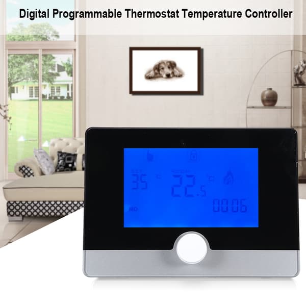 Programmerbar termostat temperaturregulator för vägghängd pannvärmesystem Vit