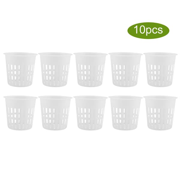 10 st/set Hållbar Säker Hydroponisk Korgkopp i Plast för Trädgårds- och Balkongplantering (Vit)