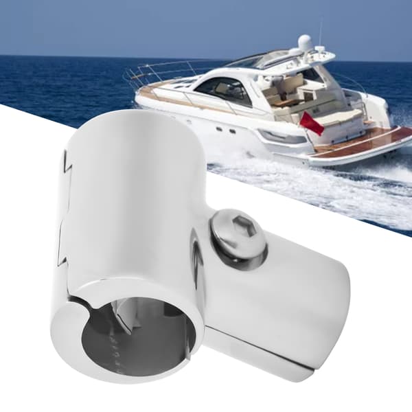 Rustfrit Stål 3-vejs T-stykke Union Fitting til Marine Rør, 22mm/0.9in Modhager Rørforbindelse, Båd VVS Tilbehør