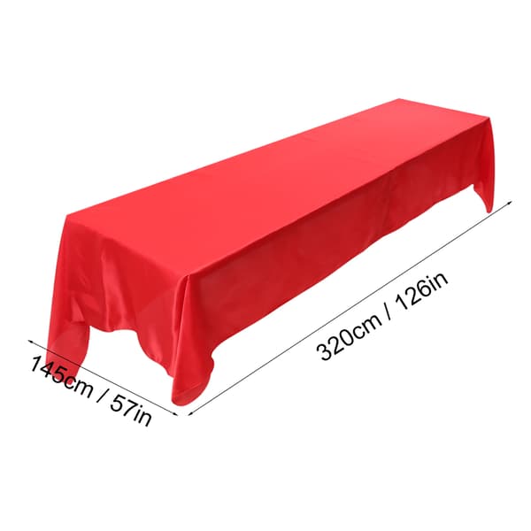 145x320cm Rektangulär Duk Bordsöverdrag Fläckresistent Bankett Bröllopsfest Dekor Röd
