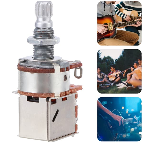 1 st metallgitarr tonkontroll potentiometer a500k 18mm axellängd silver för elgitarr bas push-pull coil tap