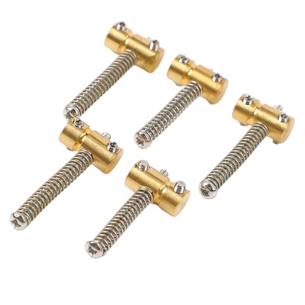 5-pack retro basgitarrstallar, mässingskompenserade för förbättrad resonans, passar standard basgitarrhårdvara