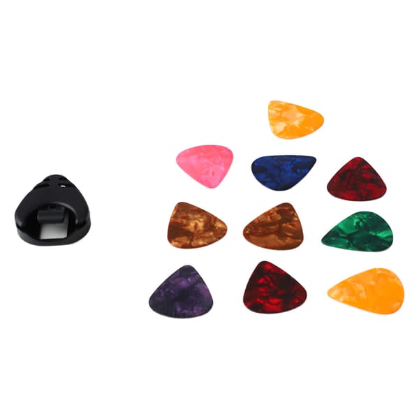 10 st gitarrplektrum och gitarrplektrumhållare set bärbara bastillbehörsverktyg
