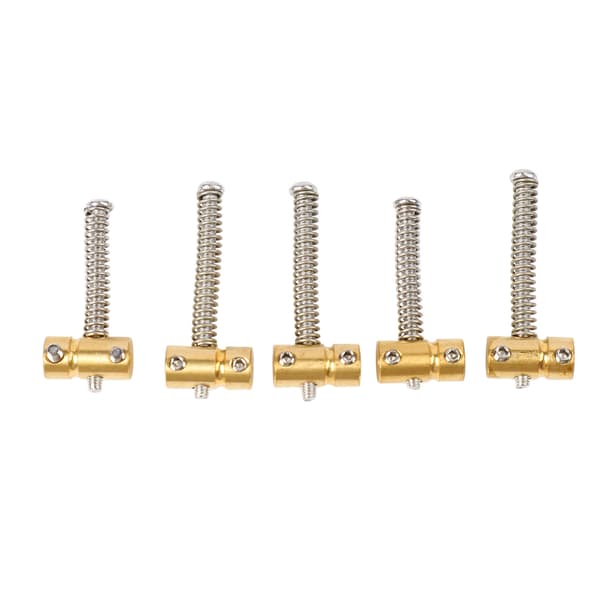 5-pack retro basgitarrstallar, mässingskompenserade för förbättrad resonans, passar standard basgitarrhårdvara