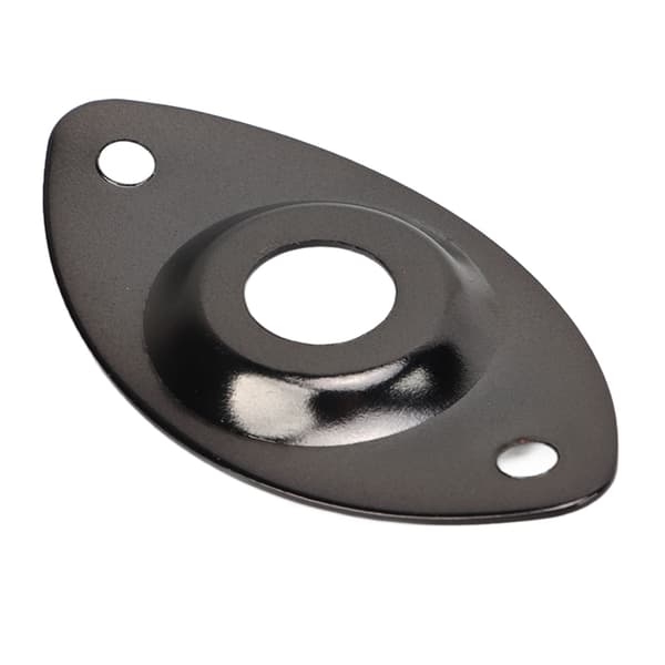 Guitar Oval Jack Plate Robust Dekorativ Elektrisk Guitar Output Socket Jack Plate Erstatning Sort