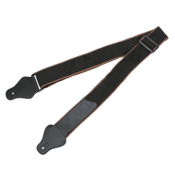 Justerbar bred gitarrrem i PU-läder för akustisk elbasukulele 3 plektrum brun