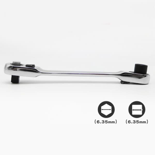 Topnøgle Skraldenøgle Bit Driver Combo 1/4in 72 Tænder Quick Release Dobbelthovedet Topnøgle