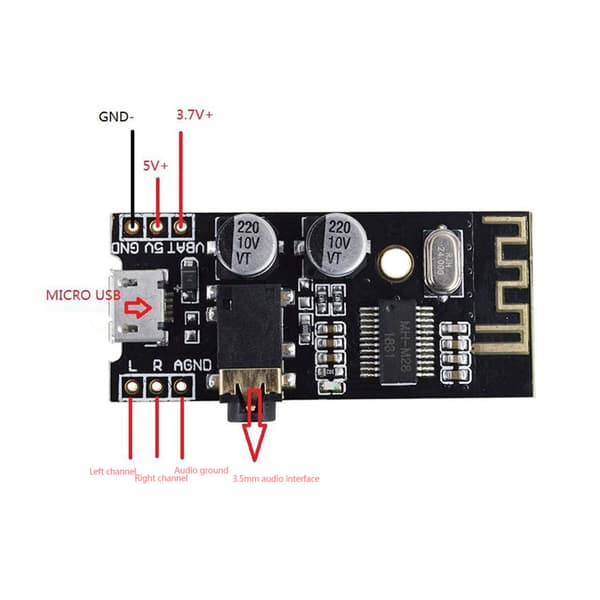 MH MX8 Modul Trådlös för Bluetooth Audio Receiver Board Lossless Decoder Kit M18 M28 M38 (M28 Hörlursgränssnittstyp)