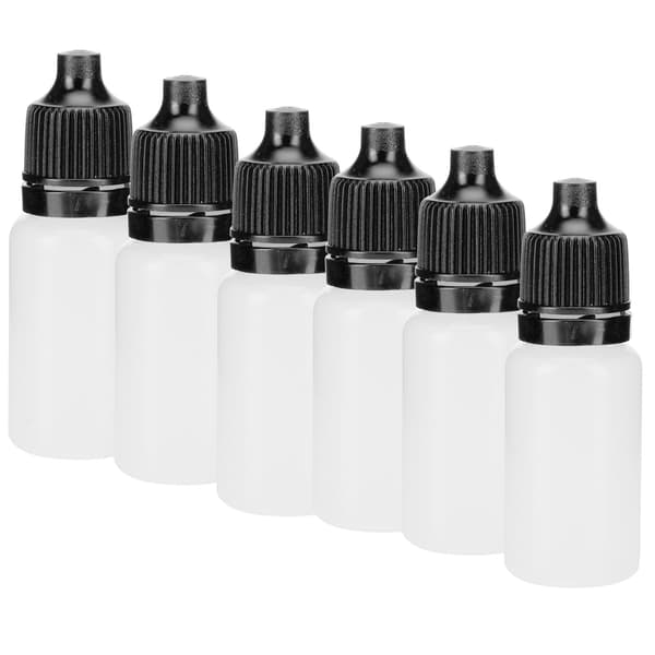 50 st 5 ml tomma droppflaskor klämbara ögonvätskeflaskor med lock och proppar, svart