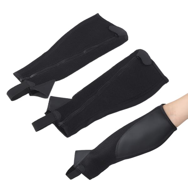 2-pack svarta mesh-halvchaps för barn – flexibla ridbenskydd, hästskydd
