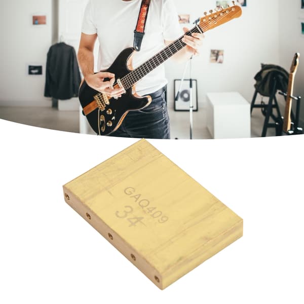 1 guld mässing block gitarrbas 34MM med 3 skruvar kompakt rostfritt tremolosystem bro gitarrdelar för gitarrister